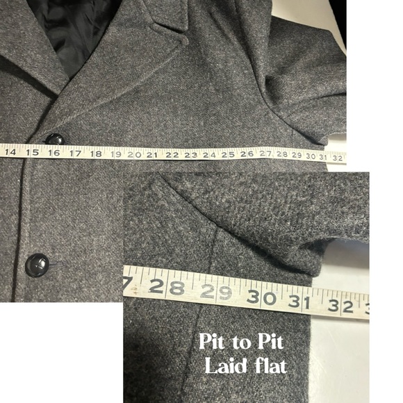 Vtg royal coachman Thinsulate 3M 3 button charcoal gray coat wool blend 56R - Picture 8 of 14